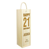 Personalised Happy Birthday Wooden Wine Box By KreateSquare Customise with Any Name and Age 18th 21st 25th 30th 40th Design