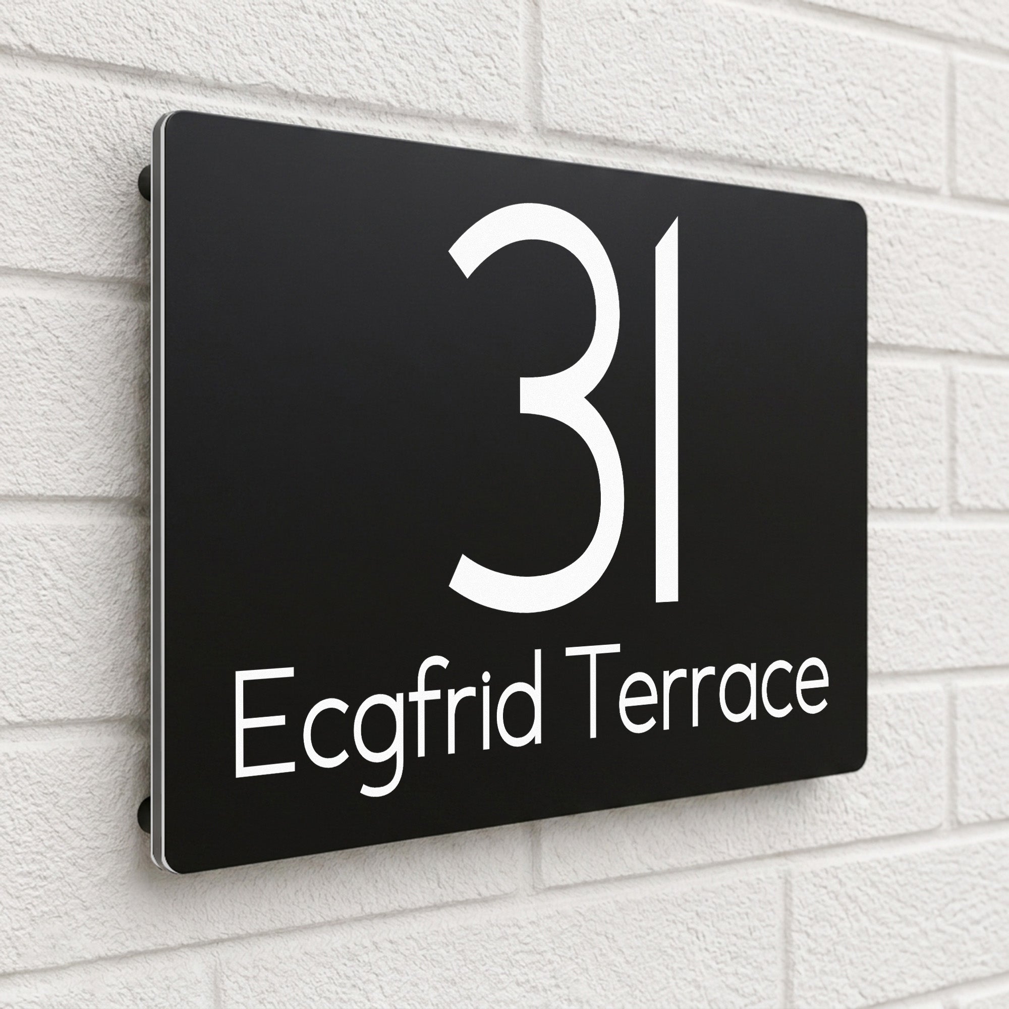 Personalised Solar House Sign | 280mm x 180mm / Made from Composite Alumminimum
