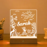 Personalised Night Light by KreateSquare Customise with Any Name, Perfect LED Lamp Bedroom Décor Gift for New Born, 1st Birthday – Jungle Design