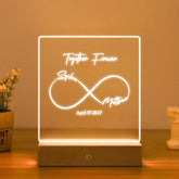 Personalised Night Light Bedside LED Lamp By KreateSquare for Couple Wedding Anniversary Gift Bedroom Decoration