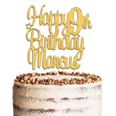 Personalised Happy Birthday Acrylic Cake Topper by KreateSquare | Custom Colour Any Name & Any Age Premium Mirrored Acrylic Finish