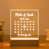 Custom Acrylic LED Night Bedside Lamp Light By KreateSquare for Couple Wedding Anniversary Gift