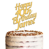 Personalised Happy Birthday Acrylic Cake Topper by KreateSquare | Custom Colour Any Name & Any Age Premium Mirrored Acrylic Finish