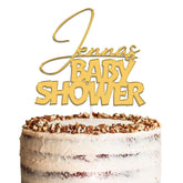 Personalised Baby Shower Acrylic Cake Topper by KreateSquare | Custom Colour Any Name Premium Mirrored Acrylic Finish