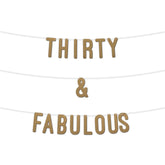 30 and Fabulous Glitter Banner 7Inch By KreateSquare Celebrate Thirty Birthday & Wedding Anniversaries Milestone Party Decorations