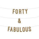 40 and Fabulous Glitter Banner 7Inch By KreateSquare Celebrate Forty Birthday & Wedding Anniversaries Milestone Party Decorations
