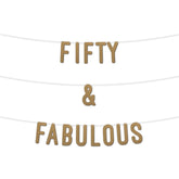 50 and Fabulous Glitter Banner 7Inch By KreateSquare Celebrate Fifty Birthday & Wedding Anniversaries Milestone Party Decorations