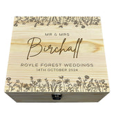 Personalised Wedding Memorial Wooden Keepsake Box by KreateSquare – Memory Box for Marriage Anniversary Flower Design