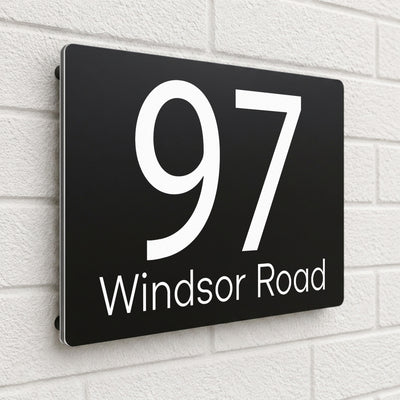 Personalised Solar House Sign | 280mm x 180mm / Made from Composite Alumminimum