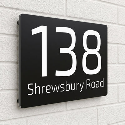 Personalised Solar House Sign | 280mm x 180mm / Made from Composite Alumminimum