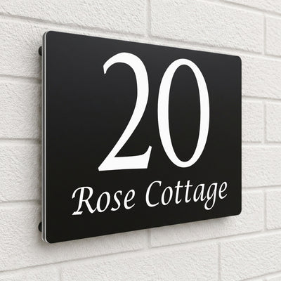 Personalised Solar House Sign | 280mm x 180mm / Made from Composite Alumminimum