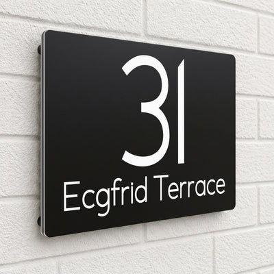 Personalised Solar House Sign | 280mm x 180mm / Made from Composite Alumminimum