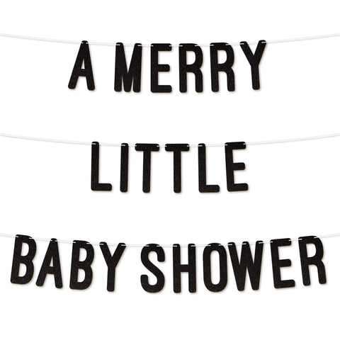 A merry Little Baby Shower Glitter Baby Shower Banner By KreateSquare Gender Reveal Party Garland Decoration for Boys or Girls Baby Shower Celebration 7 Inch