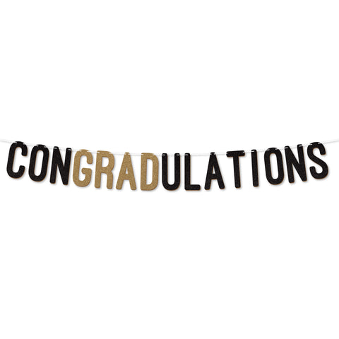 Congratulations Graduation Banner By KreateSquare 900 GSM Glitter Banner for University & College Grad Parties Graduation Celebration Decoration