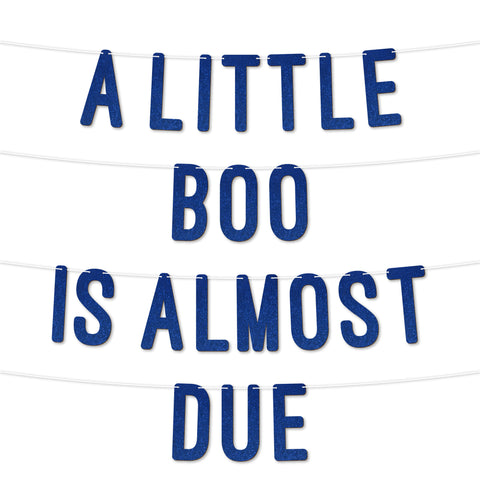 A Little Boo is Almost Due Baby Shower Glitter Banner By KreateSquare Gender Reveal Party Garland Decoration for Boys or Girls Baby Shower Celebration 7 Inch