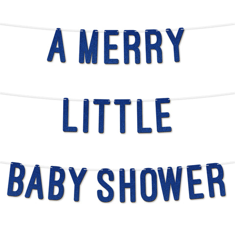 A merry Little Baby Shower Glitter Baby Shower Banner By KreateSquare Gender Reveal Party Garland Decoration for Boys or Girls Baby Shower Celebration 7 Inch