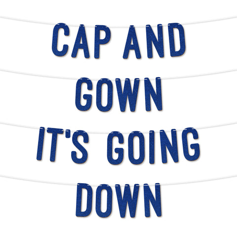 Cap and Gown It's Going Down Graduation Banner By KreateSquare 900 GSM Glitter Banner for University & College Grad Parties Graduation Celebration Decoration