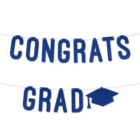 Congrats Grad Graduation Banner By KreateSquare 900 GSM Glitter Banner for University & College Grad Parties Graduation Celebration Decoration