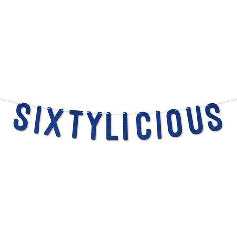 Sixtylicious Glitter Banner By KreateSquare Happy 60th Birthday & Anniversary Décor Sparkling Milestone Party Decorations