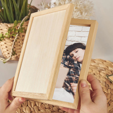 Wooden Photo Frame for Grandpa By KreateSquare with Oak Wood Finish Engrave Any Custom Message Ideal for Christmas Fathers Day or Birthday Gift