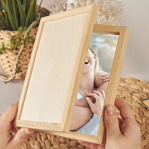 Custom Wooden Photo Frame for Couple By KreateSquare with Oak Wood Finish Engrave Any Message Ideal for Valentine Anniversary or Wedding