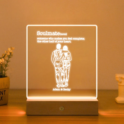 Personalised Night Light LED Bedside Lamp By KreateSquare for Couple Wedding Anniversary Birthday Gift