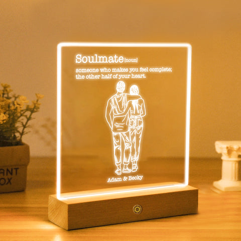 Personalised Night Light LED Bedside Lamp By KreateSquare for Couple Wedding Anniversary Birthday Gift