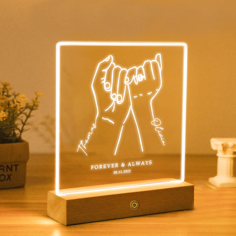 Custom Acrylic Night Light LED Lamp By KreateSquare for Couple Wedding Anniversary Gift