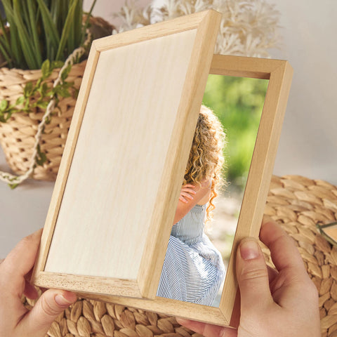 Wooden Photo Frame for Mother By KreateSquare with Oak Wood Finish Engrave Any Personalised Message Ideal for Mothers Day Christmas or Birthday Gift