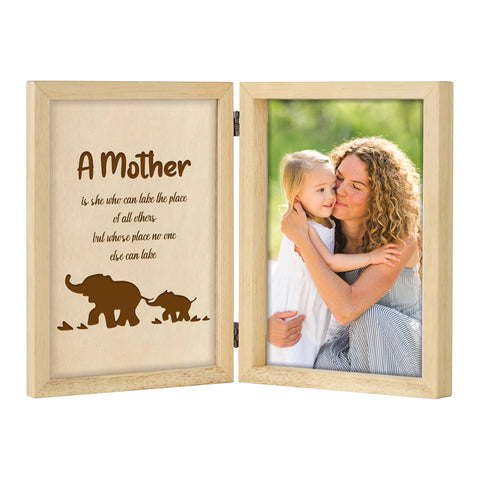 Wooden Photo Frame for Mother By KreateSquare with Oak Wood Finish Engrave Any Personalised Message Ideal for Mothers Day Christmas or Birthday Gift