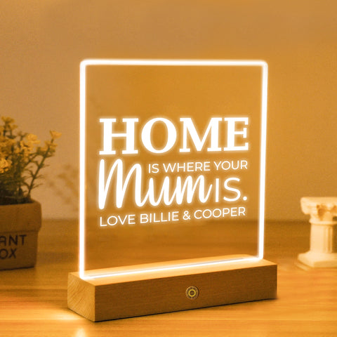 Custom Acrylic Night Light Mum Bedside LED Lamp By KreateSquare for Best Mum Mother’s Day Birthday Gift