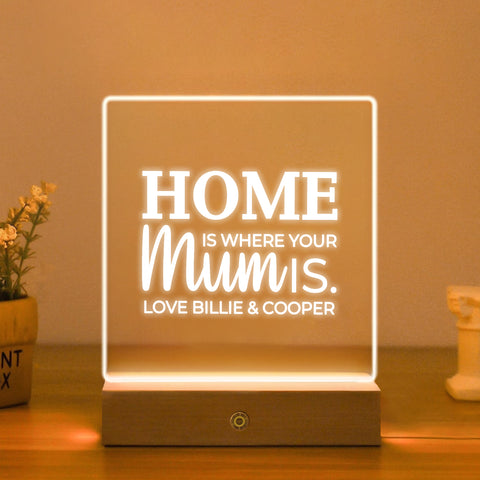 Custom Acrylic Night Light Mum Bedside LED Lamp By KreateSquare for Best Mum Mother’s Day Birthday Gift