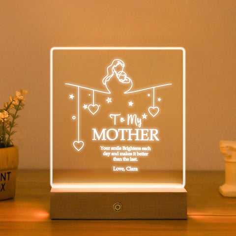 Custom Night Lamp LED Light By KreateSquare for Best Mum Mother’s Day Birthday Gift Bedroom Decoration