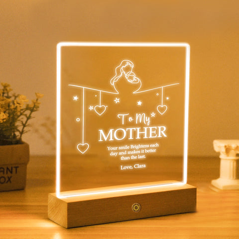 Custom Night Lamp LED Light By KreateSquare for Best Mum Mother’s Day Birthday Gift Bedroom Decoration