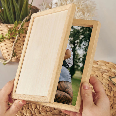 Wooden Photo Frame for Father By KreateSquare with Oak Wood Finish Engrave Any Personalised Message Ideal for Fathers Day Christmas or Birthday Gift