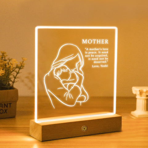 Personalised Acrylic LED Night Lamp By KreateSquare for Best Mum Mother’s Day Birthday Gift Custom 7 Colors