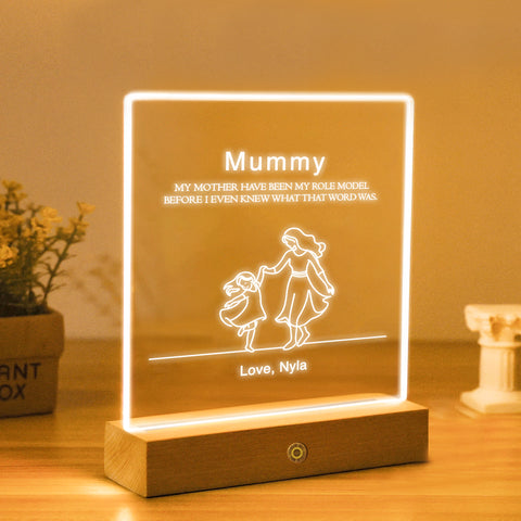 Custom 7 Colors LED Night Lamp Bedside Light By KreateSquare for Best Mum Mother’s Day Birthday Gift