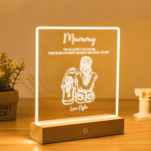 Personalised Night Light Mother Mum Bedside LED Lamp By KreateSquare for Best Mum Mother’s Day Birthday Gift