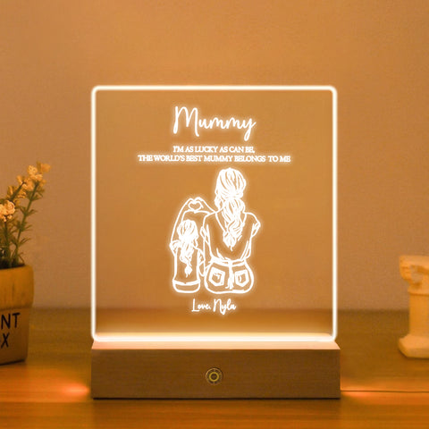 Personalised Night Light Mother Mum Bedside LED Lamp By KreateSquare for Best Mum Mother’s Day Birthday Gift