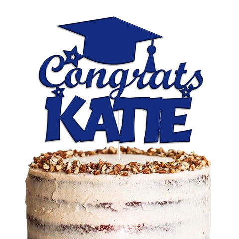 Personalised Graduation Acrylic Cake Topper by KreateSquare | Custom Colour Any Name Premium Mirrored Acrylic Finish