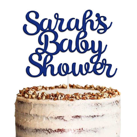 Personalised Baby Shower Acrylic Cake Topper by KreateSquare | Custom Colour Any Name Premium Mirrored Acrylic Finish