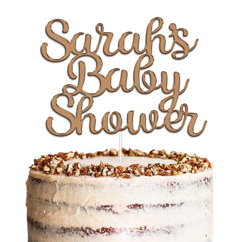 Personalised Baby Shower Acrylic Cake Topper by KreateSquare | Custom Colour Any Name Premium Mirrored Acrylic Finish