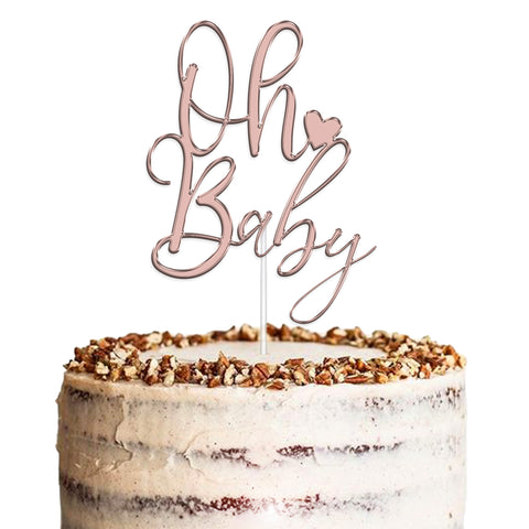 Oh Baby Baby Shower Acrylic Cake Topper by KreateSquare | Variety of Colour Available Premium Mirrored Acrylic Finish