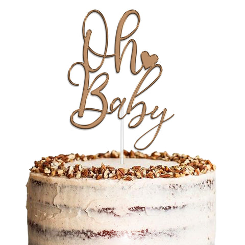 Oh Baby Baby Shower Acrylic Cake Topper by KreateSquare | Variety of Colour Available Premium Mirrored Acrylic Finish