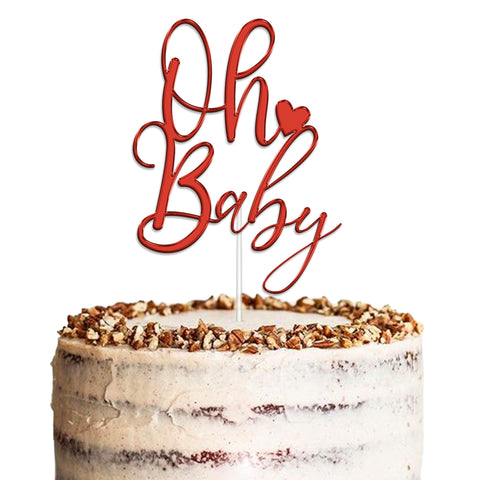 Oh Baby Baby Shower Acrylic Cake Topper by KreateSquare | Variety of Colour Available Premium Mirrored Acrylic Finish