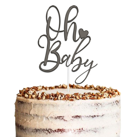 Oh Baby Baby Shower Acrylic Cake Topper by KreateSquare | Variety of Colour Available Premium Mirrored Acrylic Finish