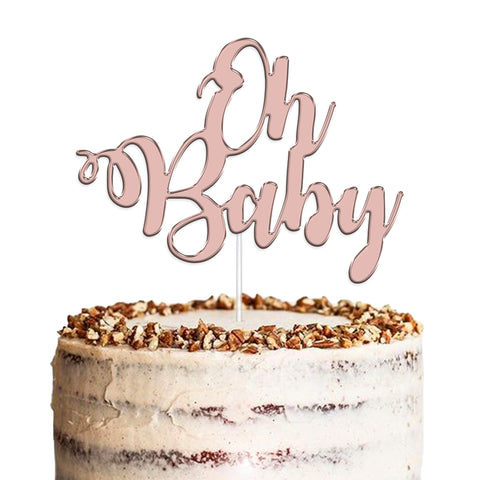 Oh Baby Baby Shower Acrylic Cake Topper by KreateSquare | Variety of Colour Available Premium Mirrored Acrylic Finish