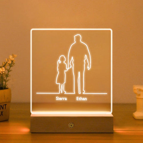 Personalised Night Light Father Bedside LED Lamp By KreateSquare Best Dad Gift, Custom Father’s Day Gift, Dad Birthday Gift