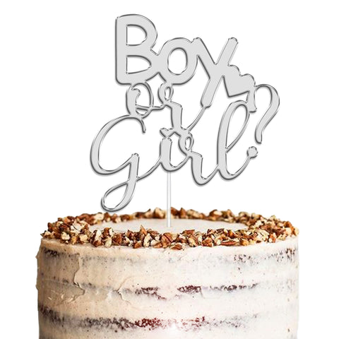 Boy or Girl Baby Shower Acrylic Cake Topper by KreateSquare | Variety of Colour Available Premium Mirrored Acrylic Finish