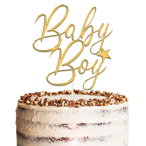 Baby Boy Baby Shower Acrylic Cake Topper by KreateSquare | Variety of Colour Available Premium Mirrored Acrylic Finish